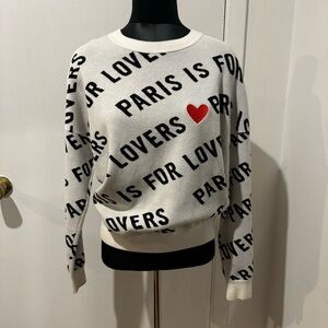 Zadig & Voltaire Paris Is For Lovers Crewneck Sweater S Small Anouk C White